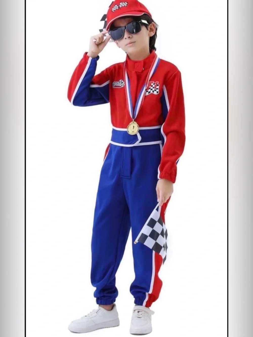 Kids Racing Suit Costume Toddler and Boys Race Car Driver Jumpsuit, Dress Up & P